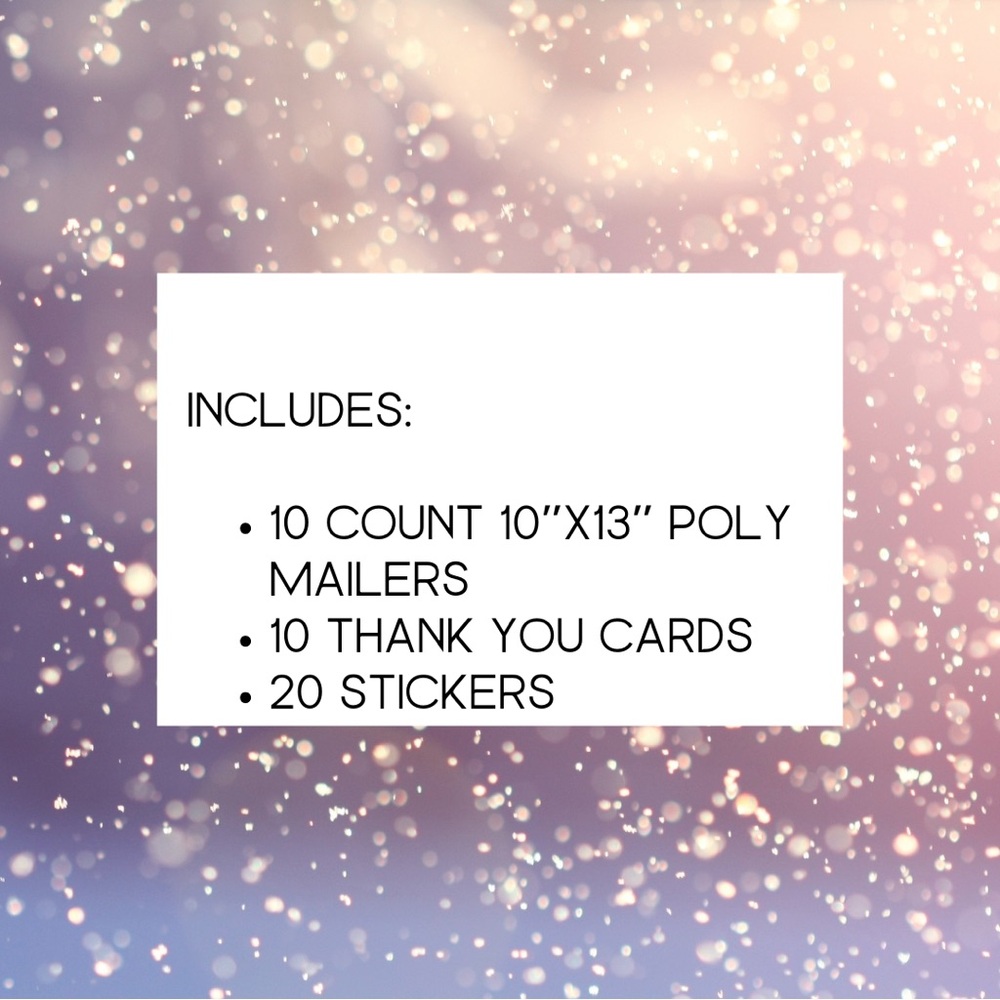Christmas poly mailer bundle 10 count 10x13, includes thank you cards & stickers - Picture 3 of 3